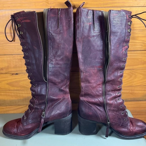 Nine West Vintage America Valory Riding Boot Womens 11M Purple Leather Knee High - Picture 12 of 16